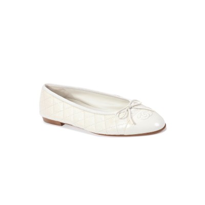 CHANEL METALLIC QUILTED LEATHER CC BOW BALLET FLATS 4651251
